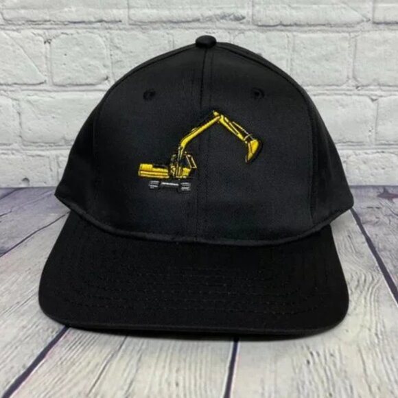 Vintage Hat Baseball Cap Embroidered Logo Adjustable Strap Black Trucker - Picture 1 of 4